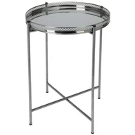Ławy i stoliki kawowe - Stolik boczny metalowy srebrny 36xh47 cm - miniaturka - grafika 1