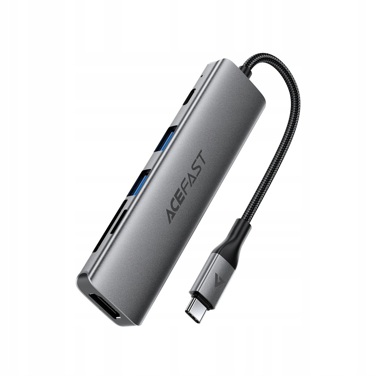 HUB USB Acefast Stacja dokująca 6w1 USB-C - UAB-A USB-C HDMI SD 4K 60Hz PD 90W - szara Hub stacja dokująca 6w1 USB-C - UAB-A USB-C HDMI SD 4K 60Hz PD 90W - szara 6974316285939