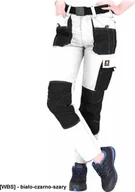 Spodnie sportowe damskie - R.E.I.S. OX-FIO-T - Spodnie ochronne do pasa FIO, damskie - biało-czarno-szary 44 - miniaturka - grafika 1