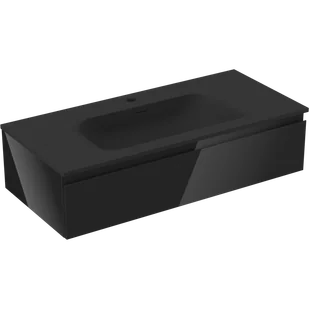 Mexen Orio szafka łazienkowa 100 cm z umywalką Vela, 1 szuflada, czarna połysk/czarna mat - 91A10-10023-1-BF70-W23M71 - Szafki łazienkowe - miniaturka - grafika 1