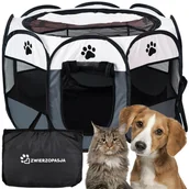 Sprzęt podróżny i transportery dla psów - Kojec materiałowy dla zwierząt SKIPER XXL szary - miniaturka - grafika 1
