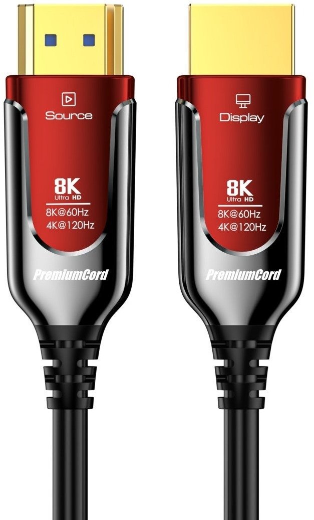 Kabel PremiumCord PREMIUMCORD Ultra High Speed HDMI 2.1 kabel światłowodowy 8K@60Hz, złocone 7m