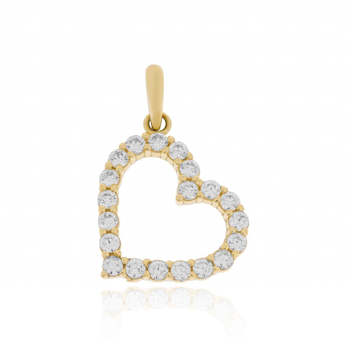 Złota zawieszka serce serduszko z cyrkoniami pr. 333