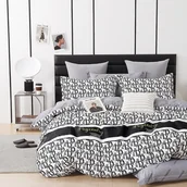 Pościel - Pościel z satyny bawełnianej, 140x200, biała w litery, PBC-1004, 2-częściowa - miniaturka - grafika 1