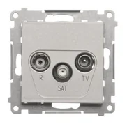 Gniazdka elektryczne - Kontakt Simon Gniazdo antenowe R-TV-SAT końcowe/zakończeniowe Simon 55 - aluminium mat - miniaturka - grafika 1