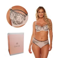 Biustonosze - Biustonosz z haftem Semi-Soft Ruby 1230 półusztywniany perłowy szary  65I - miniaturka - grafika 1