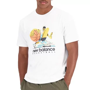 Koszulka New Balance MT31589WT - biała - Koszulki sportowe męskie - miniaturka - grafika 1