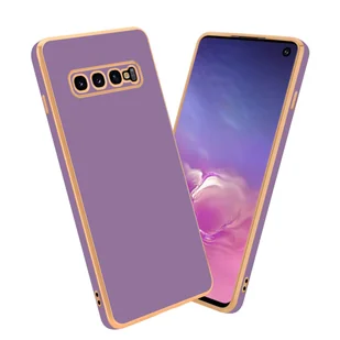 Pokrowiec Do Samsung Galaxy S10 4G Etui w Glossy Purpura - Złoto TPU Silikonowe Obudowa Case Cover Cadorabo - Etui i futerały do telefonów - miniaturka - grafika 1