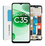 Części serwisowe do telefonów - ORYGINAŁ WYŚWIETLACZ EKRAN LCD SZYBKA DOTYK DO REALME C35 RAMKA RMX3511 - miniaturka - grafika 1