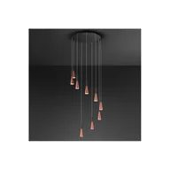 Lampy sufitowe - Lampa wisząca CONE, matowe różowe złoto, czerń, 9x7W, 3000K, Perenz - miniaturka - grafika 1