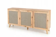 Komody - Komoda w stylu boho, prowansalskim Borneo KM-1 Halmar Dąb Artisan Czarny - miniaturka - grafika 1