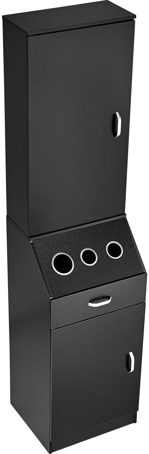 VEVOR Szafa Fryzjerska Czarna z Suszarkami i Szufladą stacja 3 w 1 do salonu