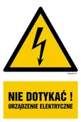 Tablice BHP - HA001 NIE DOTYKAĆ! URZĄDZENIE ELEKTRYCZNE, FN - FOLIA SAMOPRZYLEPNA; (75X100MM) - miniaturka - grafika 1