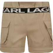 Spodnie i spodenki dla dziewczynek - Karl Lagerfeld Kids Szorty | Regular Fit - miniaturka - grafika 1