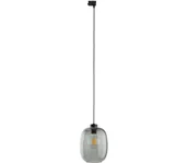 Lampy sufitowe - Żyrandol na lince do 3-fazowego systemu szynowego ELIO 1xE27/15W/230V czarny/dym czarny - miniaturka - grafika 1