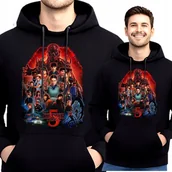 Bluzy męskie - BLUZA STRANGER THINGS PREMIUM CIEPŁA KANGURKA Z KAPTUREM L P387 - miniaturka - grafika 1