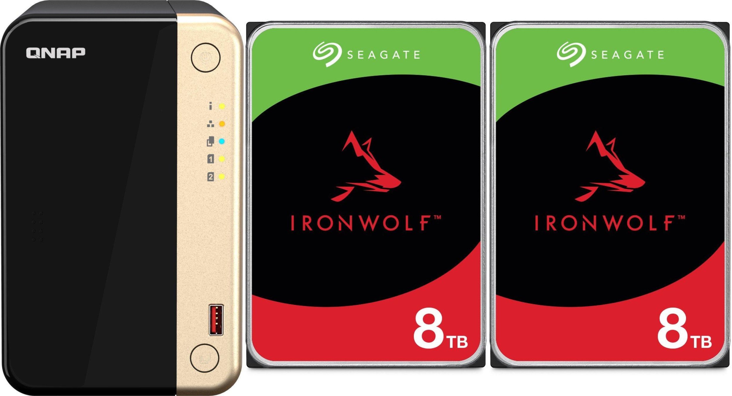 Serwer plików Qnap TS-264-8G + 2x Seagate IronWolf 8TB ST8000VN004