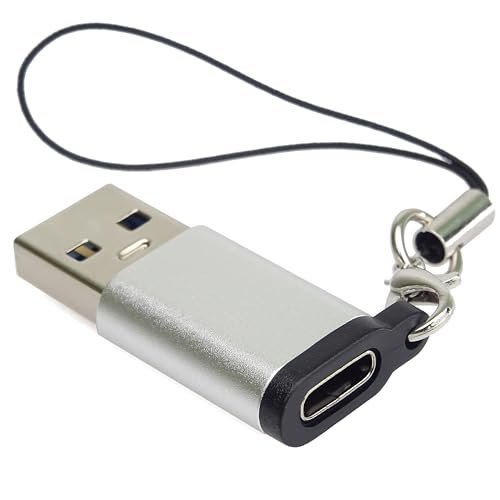 Adapter PremiumCord USB-C na USB-A 3.0, srebrny z wiszącym oczkiem