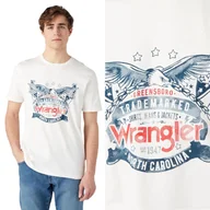 Koszulki męskie - Wrangler AMERICANA TEE Whisper BIAŁY T-SHIRT BAWEŁNA KOSZULKA REGULAR M - miniaturka - grafika 1