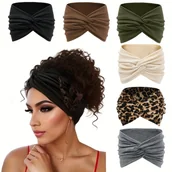 Inne - TEMU 6 sztuk świątecznych opasek sportowych, miękka dzianina elastanowa, rozciągliwa, jednolite kolory, skręcony węzeł, odprowadzanie wilgoci, można - miniaturka - grafika 1