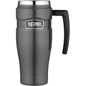 Termosy - Thermos Wodoszczelny termokubek z uchwytem 0,47l metaliczny szary - miniaturka - grafika 1