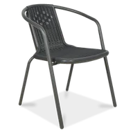 Fotele i krzesła ogrodowe - Focus Garden Krzesło ogrodowe SIMPLE antracytowe - miniaturka - grafika 1