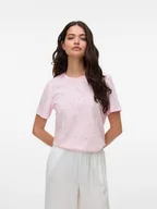 Koszulki i topy damskie - Vero Moda Koszulka w kolorze jasnoróżowym - miniaturka - grafika 1