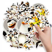 Szkolne artykuły papiernicze - NAKLEJKI ETYKIETY NA ZESZYT NALEPKA Z POSTACIAMI PINGWINY WZORY 10SZT - miniaturka - grafika 1