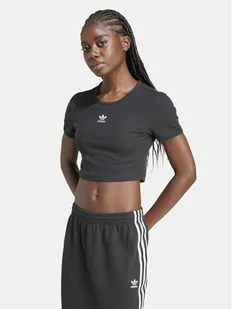 adidas T-Shirt Essentials IY9664 Czarny Slim Fit - Koszulki i topy damskie - miniaturka - grafika 1