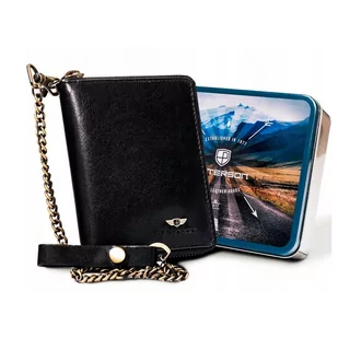 Duży, skórzany portfel męski na zamek - Portfele - miniaturka - grafika 1