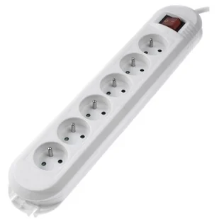 Hama Comfort 6GN biały 44121926 Listwa zasilająca + wyłącznik 3m 44121926 - Listwy zasilające - miniaturka - grafika 1