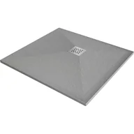 Brodziki prysznicowe - Mexen Stone+ brodzik kompozytowy kwadratowy 90 x 90 cm, szary-beton - miniaturka - grafika 1