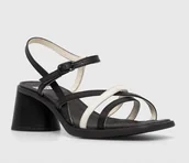 Sandały damskie - Camper Sandały Damskie Czarne Skórzane na Klocku 40 Ż5n - miniaturka - grafika 1