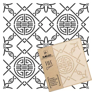 Nakleo szablon malarski // płytki - kafelki // LINFEN - 45x45cm - Szablony malarskie - miniaturka - grafika 2