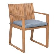 Fotele i krzesła ogrodowe - Beliani Drewniane krzesło ogrodowe z niebieską poduchą SASSARI - miniaturka - grafika 1