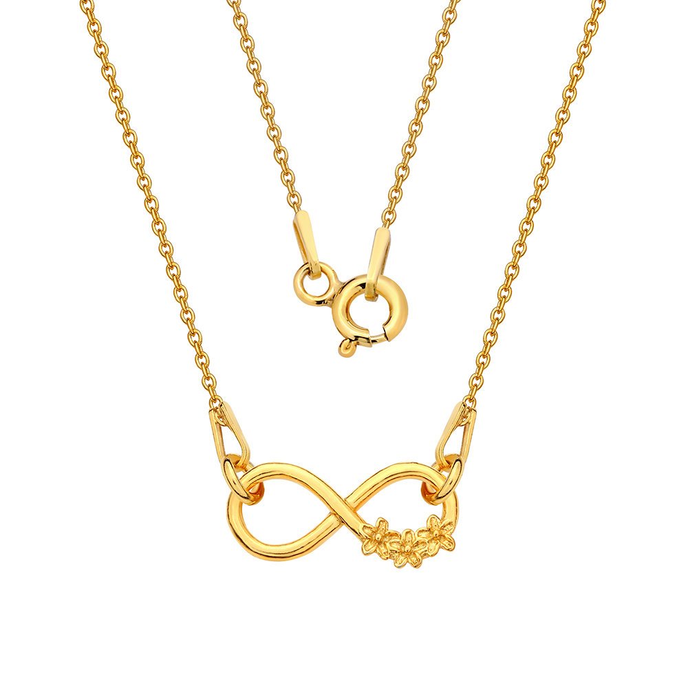 MYNESS Naszyjnik, nieskończoność z kwiatkami, rozmiar 43 cm