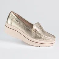 Mokasyny damskie - Mokasyny damskie skóra GOODIN GD-FL6077 złoty lekkie klasyczne wygodne 41 - miniaturka - grafika 1