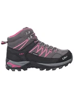 Buty trekkingowe damskie - CMP Skórzane botki trekkingowe "Rigel Mid" w kolorze antracytowo-różowym - miniaturka - grafika 1