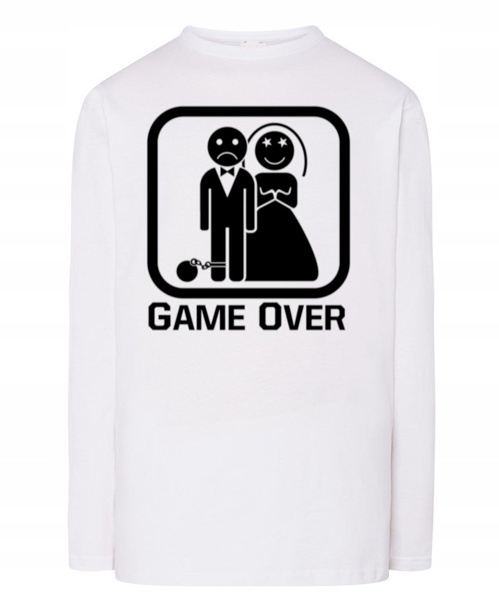 Longsleeve męski Zabawny nadruk Prezent na Wieczór Kawalerski Game Over 5XL