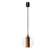 Lampy sufitowe - Kaspa Szklana lampa wisząca MERIDA 11090105 salonowa przezroczysta złota - miniaturka - grafika 1
