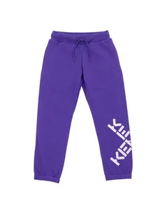 Kenzo Kids Spodnie dresowe K14217 Fioletowy Regular Fit - Spodnie i spodenki dla dziewczynek - miniaturka - grafika 1
