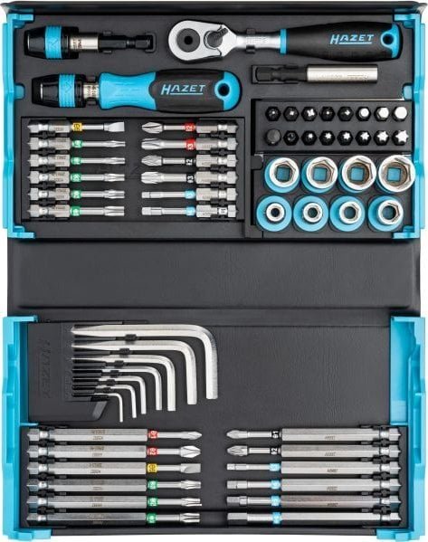 Hazet Hazet SmartCase socket and bit set 2200SC-32, 59 pieces black/blue, 1/4, with reversible ratchet