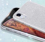 Etui i futerały do telefonów - Etui IPHONE 14 Brokat Glitter srebrne - miniaturka - grafika 1