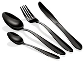 Zestawy sztućców - 24 elementowy zestaw czarnych sztućców A5-L82 - miniaturka - grafika 1