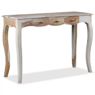 vidaXL Stolik konsola z 3 szufladami, drewno sheesham, 110x40x76 cm - Konsole i sekretarzyki - miniaturka - grafika 1
