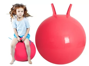 PIŁKA DO SKAKANIA skoczek kangurek z rogami 65cm pomarańczowa ikonka - Skoczki dla dzieci - miniaturka - grafika 1