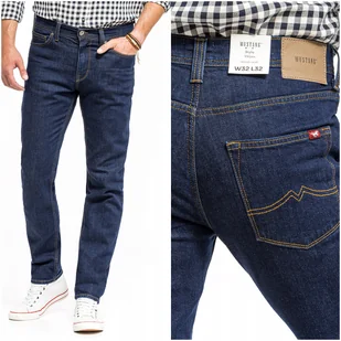 Mustang Vegas Męskie Spodnie Jeansowe Dżinsy Slim Fit Zwężane Blue W33 L32 - Spodnie męskie - miniaturka - grafika 1