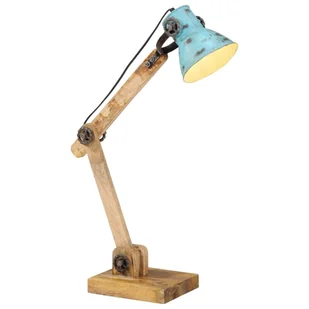 vidaXL Lampa stołowa, 25 W, postarzany niebieski, 23x18x96 cm, E27 - Lampy stojące - miniaturka - grafika 1