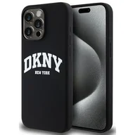 Etui i futerały do telefonów - Oryginalne Etui IPHONE 13 PRO MAX DKNY Hardcase Liquid Silicone White Printed Logo MagSafe (DKHMP13XSNYACH) czarne - miniaturka - grafika 1