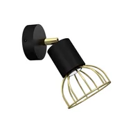 Lampy ścienne - Spot ścienny Danjel z metalu czarny/złoty - miniaturka - grafika 1